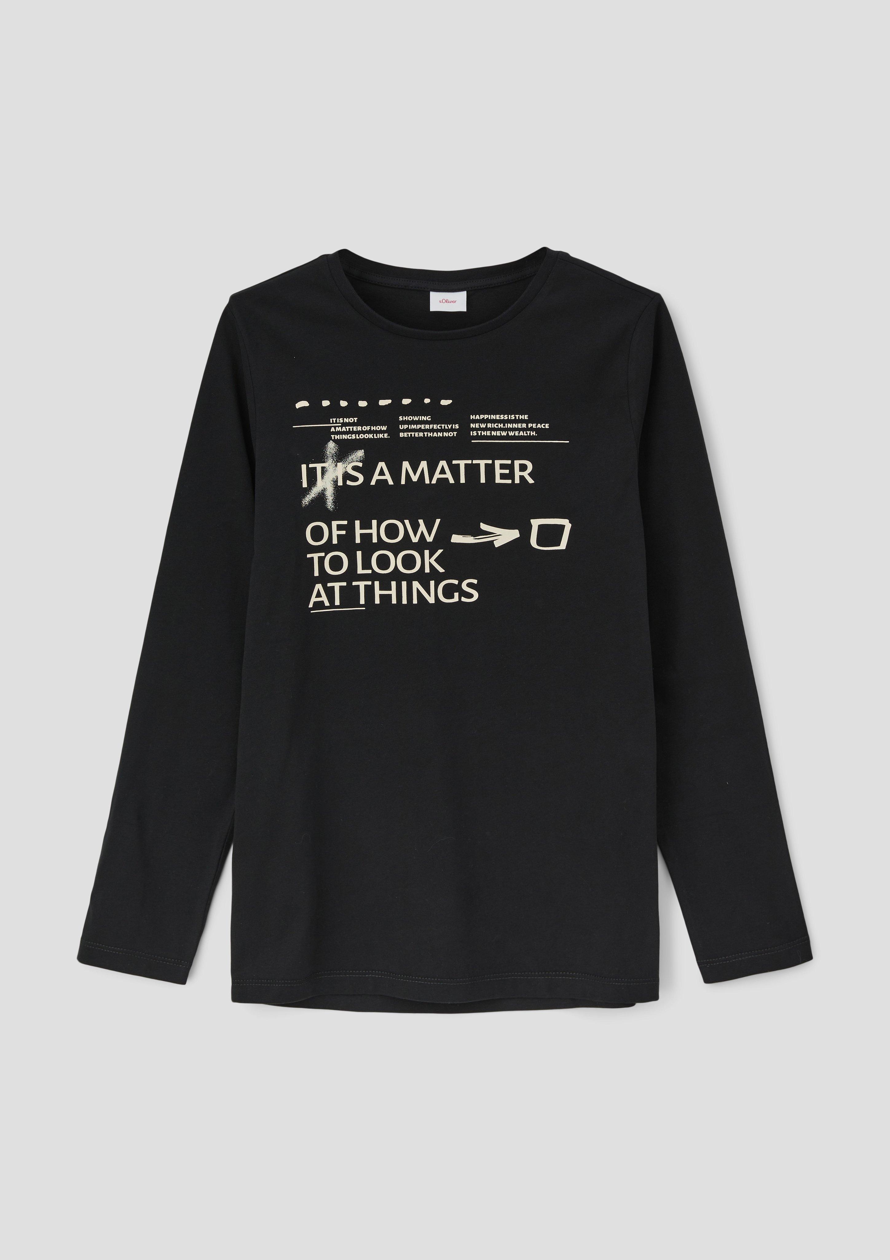 Langarmshirt mit Statement-Print  2140085-9999