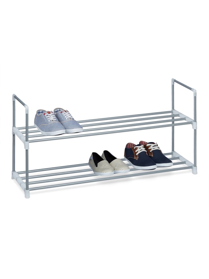 relaxdays Schuhregal in Silber/ Weiß - (B)90 x (H)45 x(T)31 cm günstig kaufen onesize