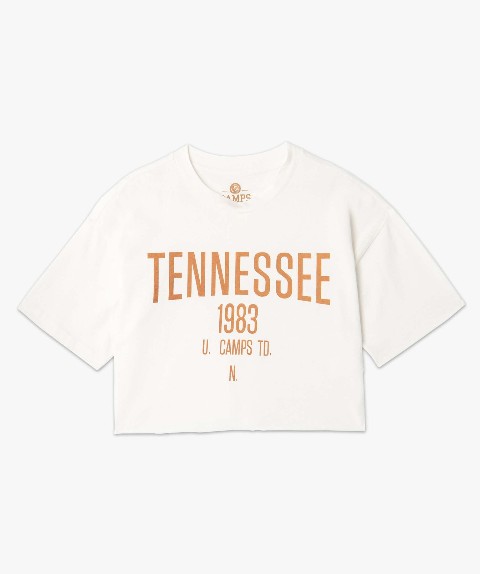 Tee-shirt femme coupe courte avec inscription – Camps United ecru | GEMO