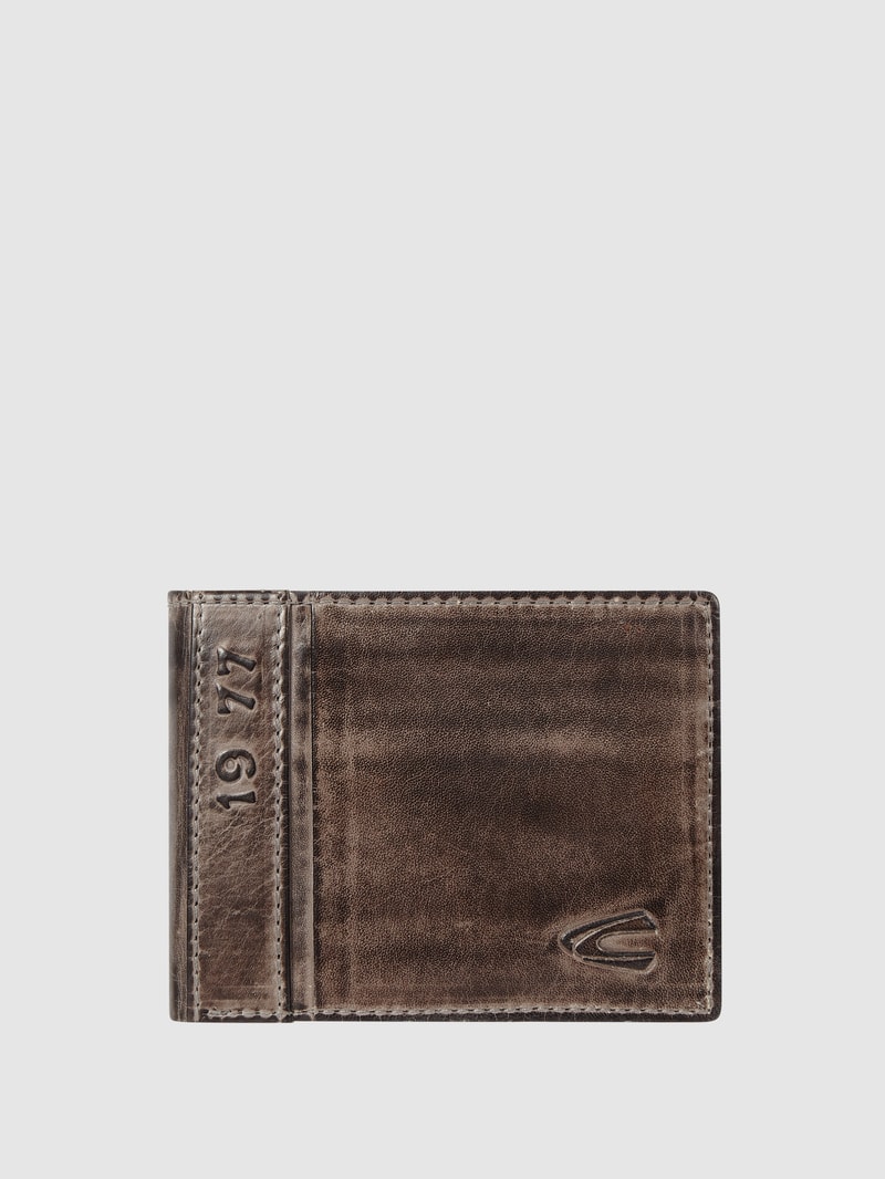 Portemonnaie aus Leder im Retro-Look in schwarz