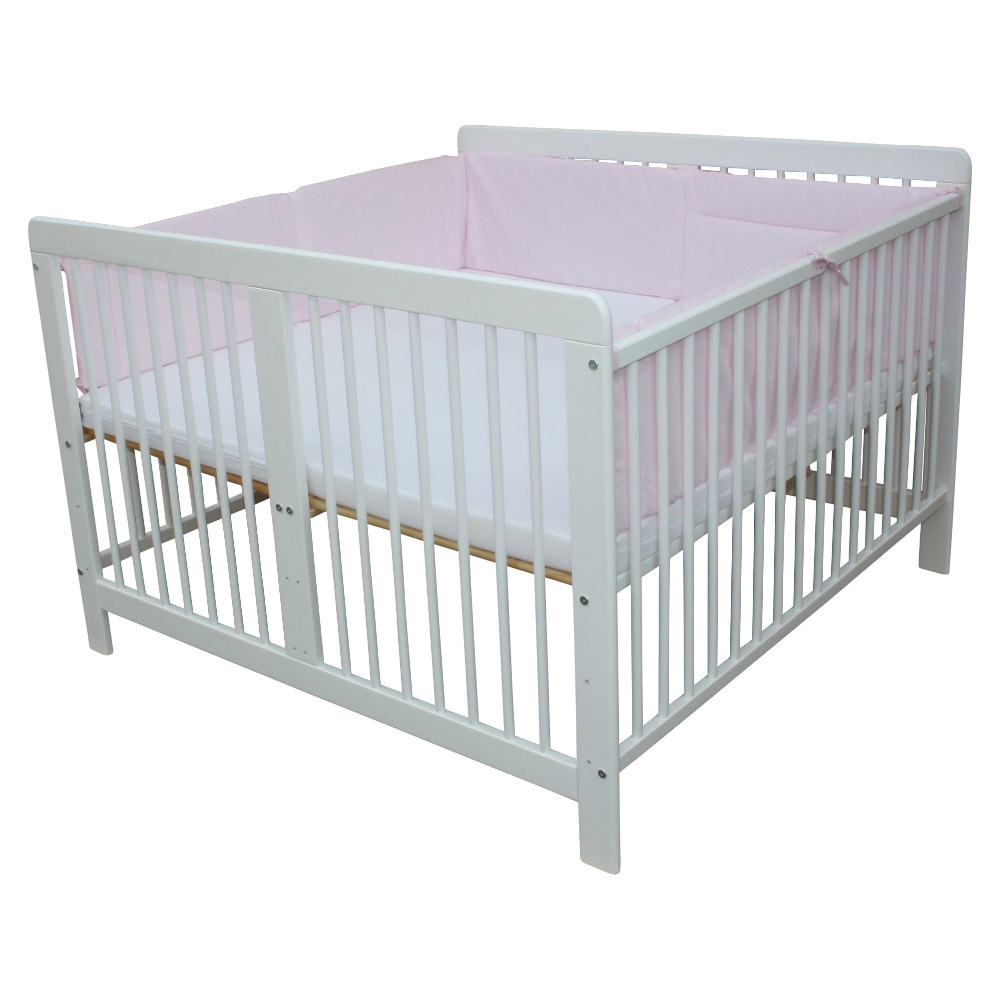 Micoland Kinderbett Zwillingsbett Zwillingskinderbett mit 2 Matratzen 120x120cm + Nestchen
