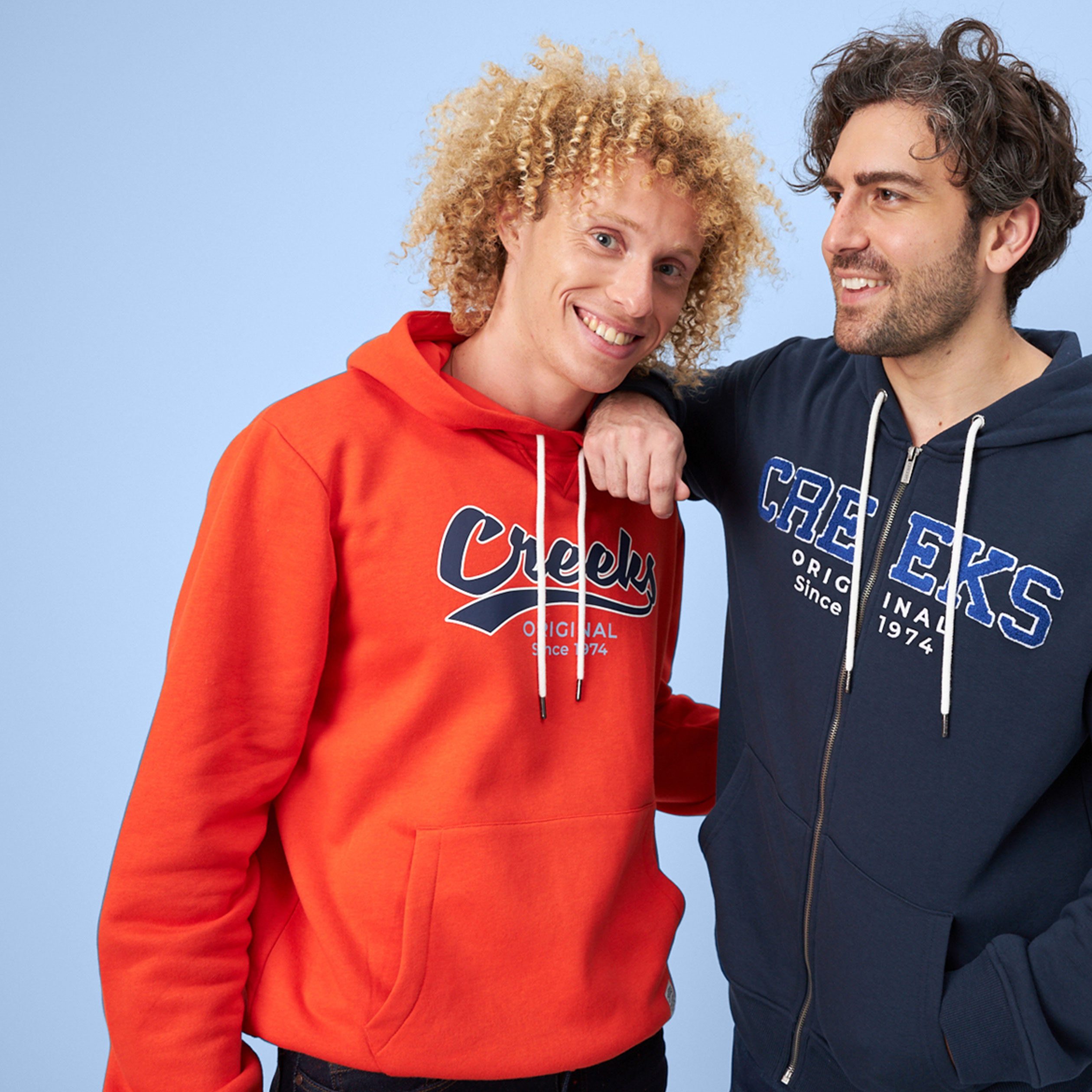 Sweat à capuche hoodie Creeks orange homme | La Halle