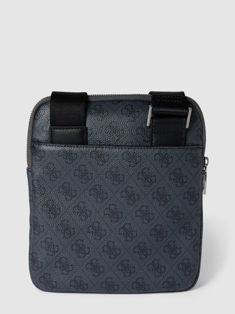 Umhängetasche mit Allover-Logo-Muster in schwarz