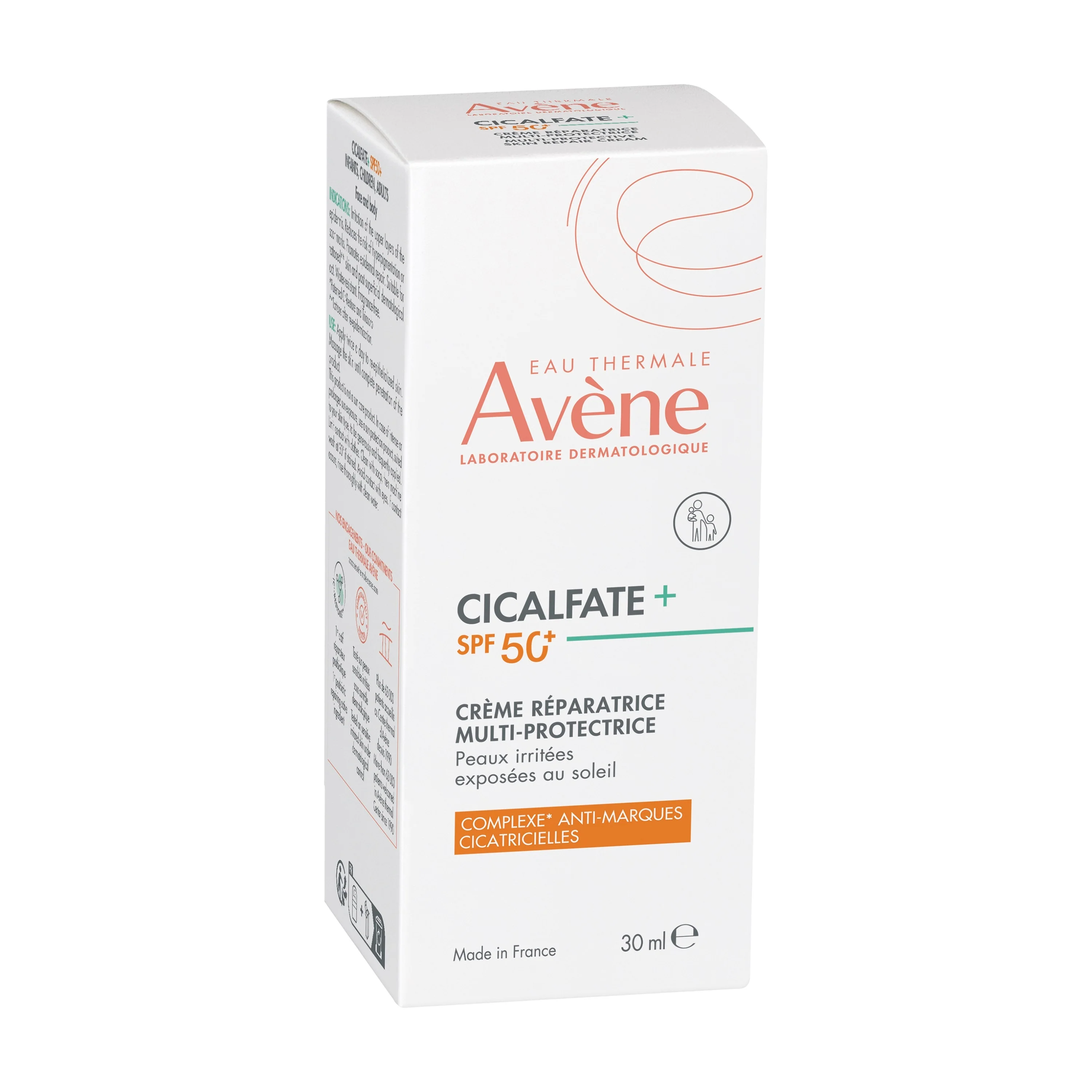 Crema Reestructurante Multiprotectora Cicalfate+ SPF50+ - Protector solar facial de alta protección, tratamiento reparador, crema facial de día antiimperfecciones
