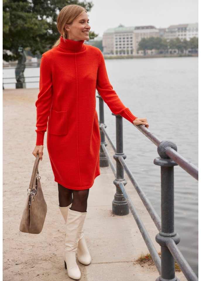 Strickkleid mit Rollkragen