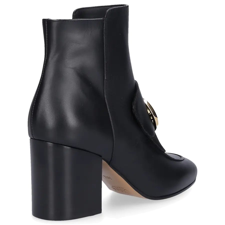 Chloé - Stiefeletten CH33218A Kalbsleder Logo Metallisch schwarz - schwarz