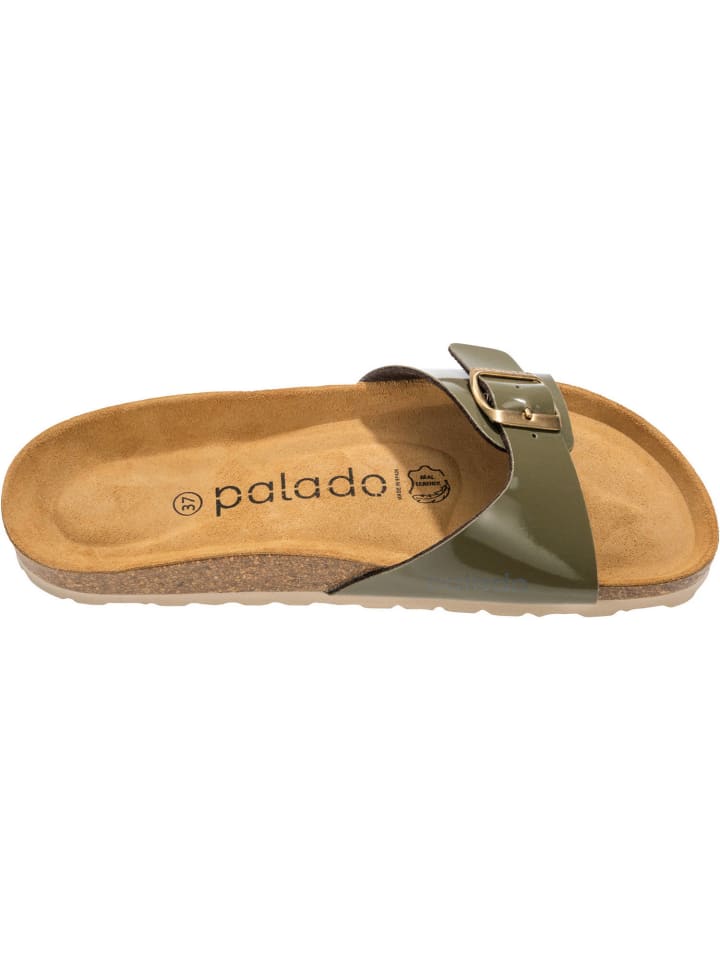 palado Pantoletten in Lack Olive günstig kaufen