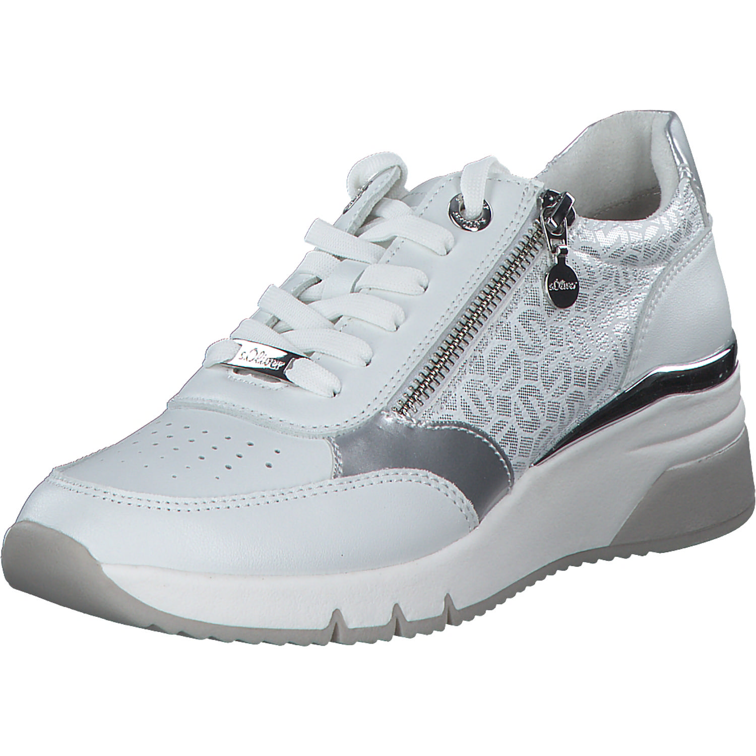 s. Oliver 23608, Schnürschuhe, Damen, weiss