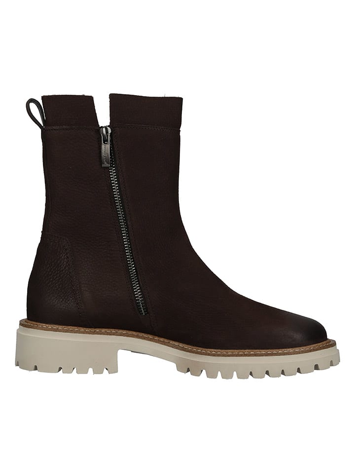 Paul Green Leder-Stiefeletten in Braun günstig kaufen