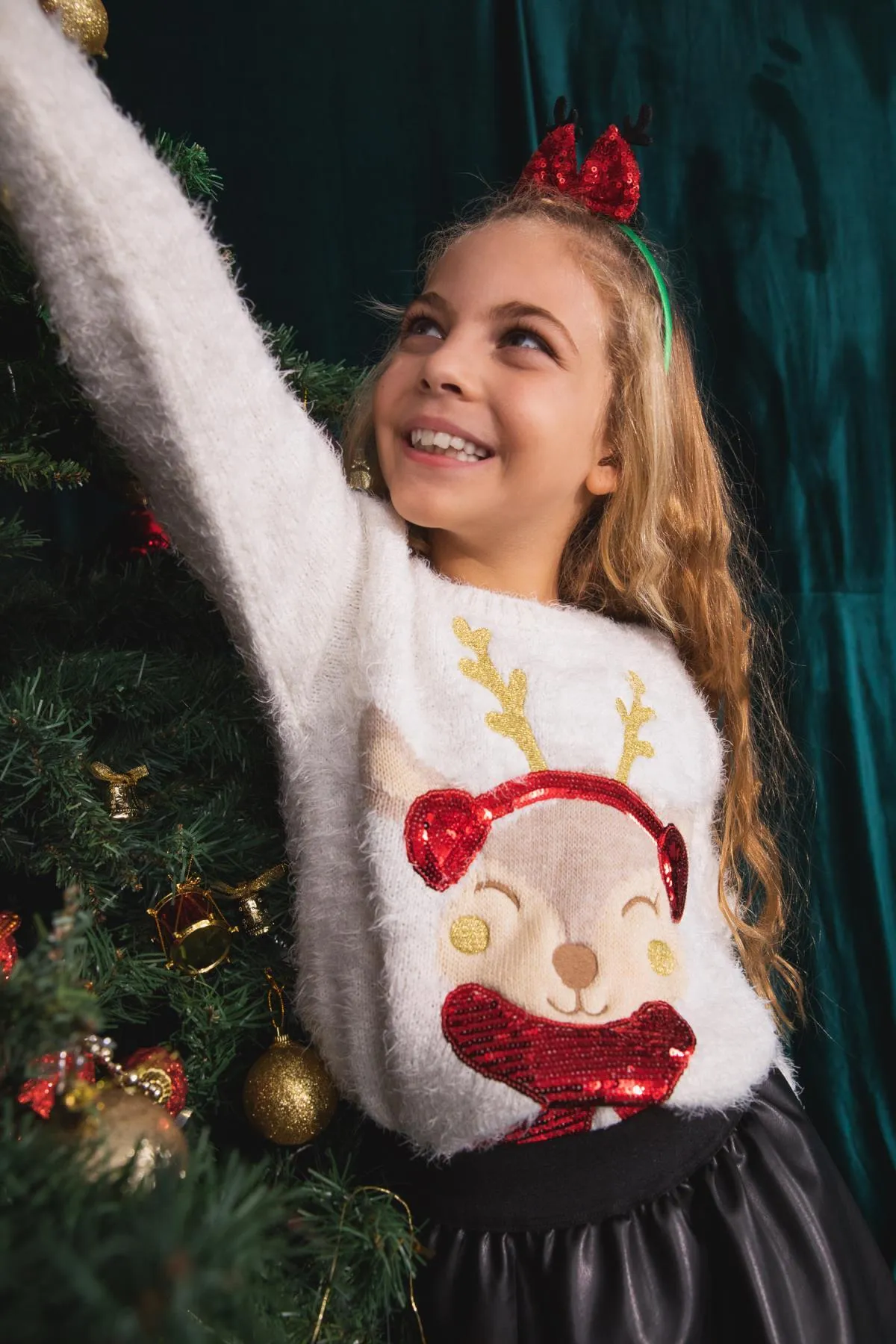 DeFacto  Mädchenpullover mit Neujahrsmotiv