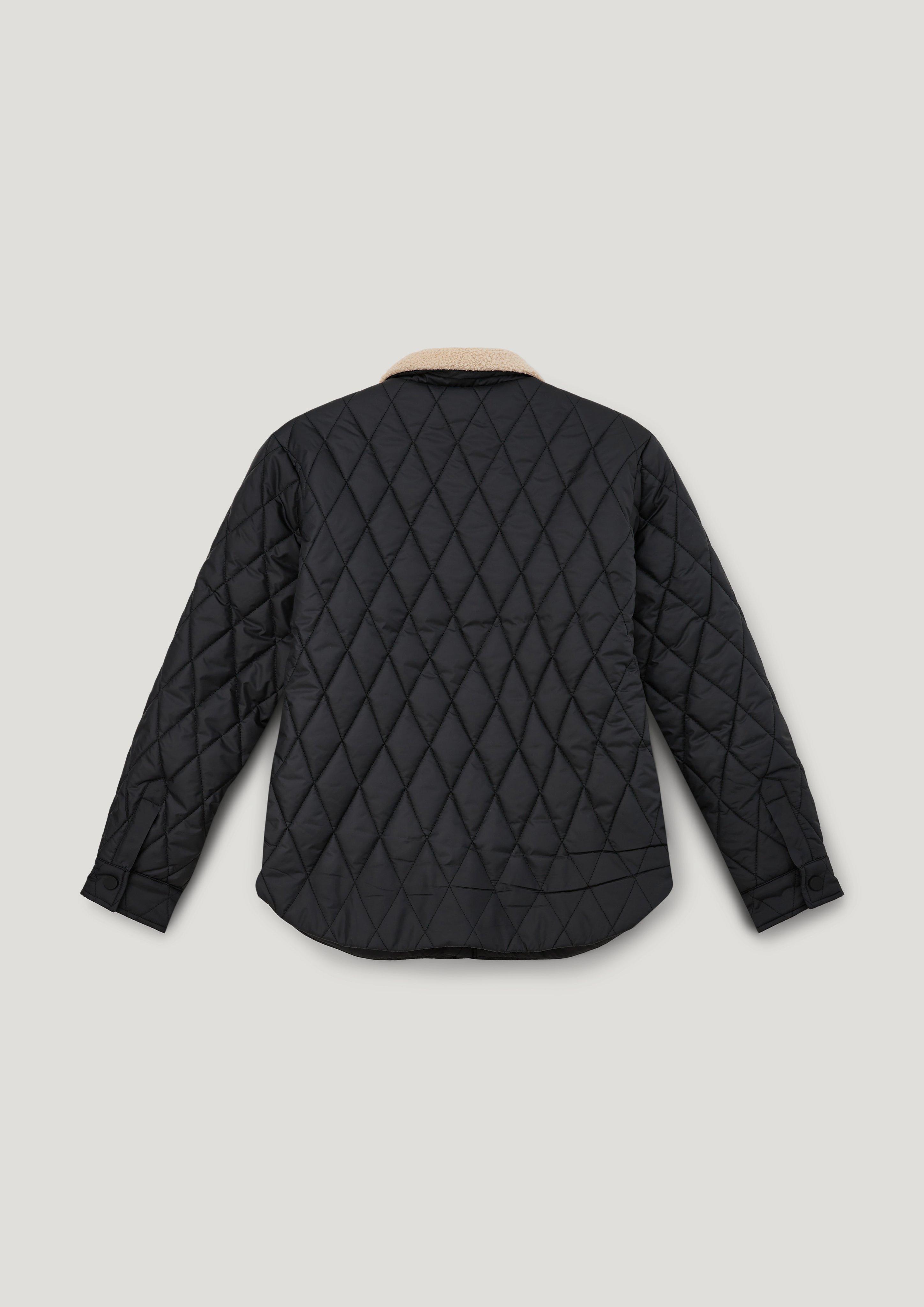 Gestepptes Overshirt mit Teddyplüsch  2134653-9999
