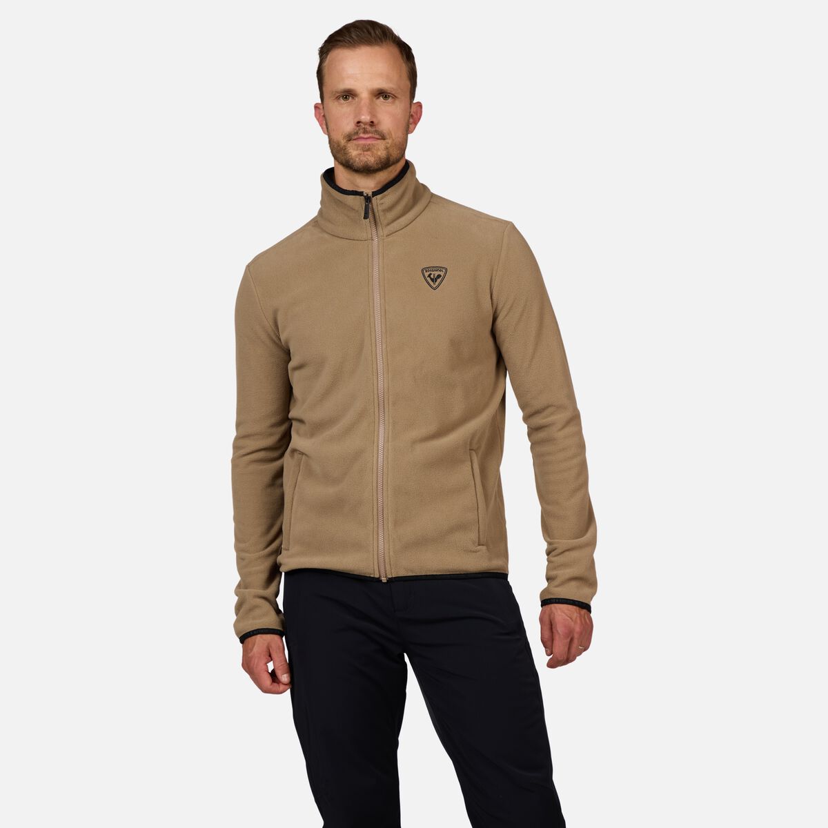 Herrenfleecejacke mit durchgehendem Reißverschluss Strawpile