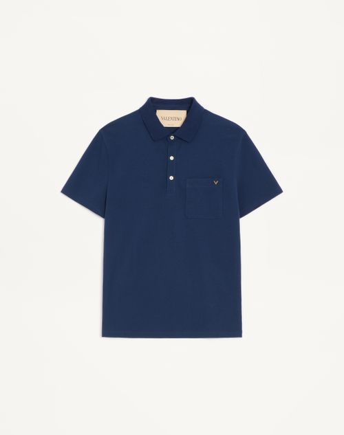 Camisa polo Valentino em algodão piqué com detalhes dourados