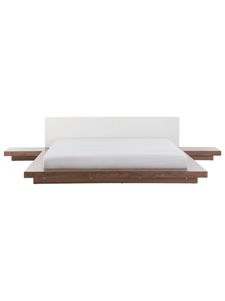 Beliani Doppelbett ZEN in Heller Holzfarbton/Weiß - (W) 328 x (H) 86 x (L) 229 cm günstig kaufen onesize