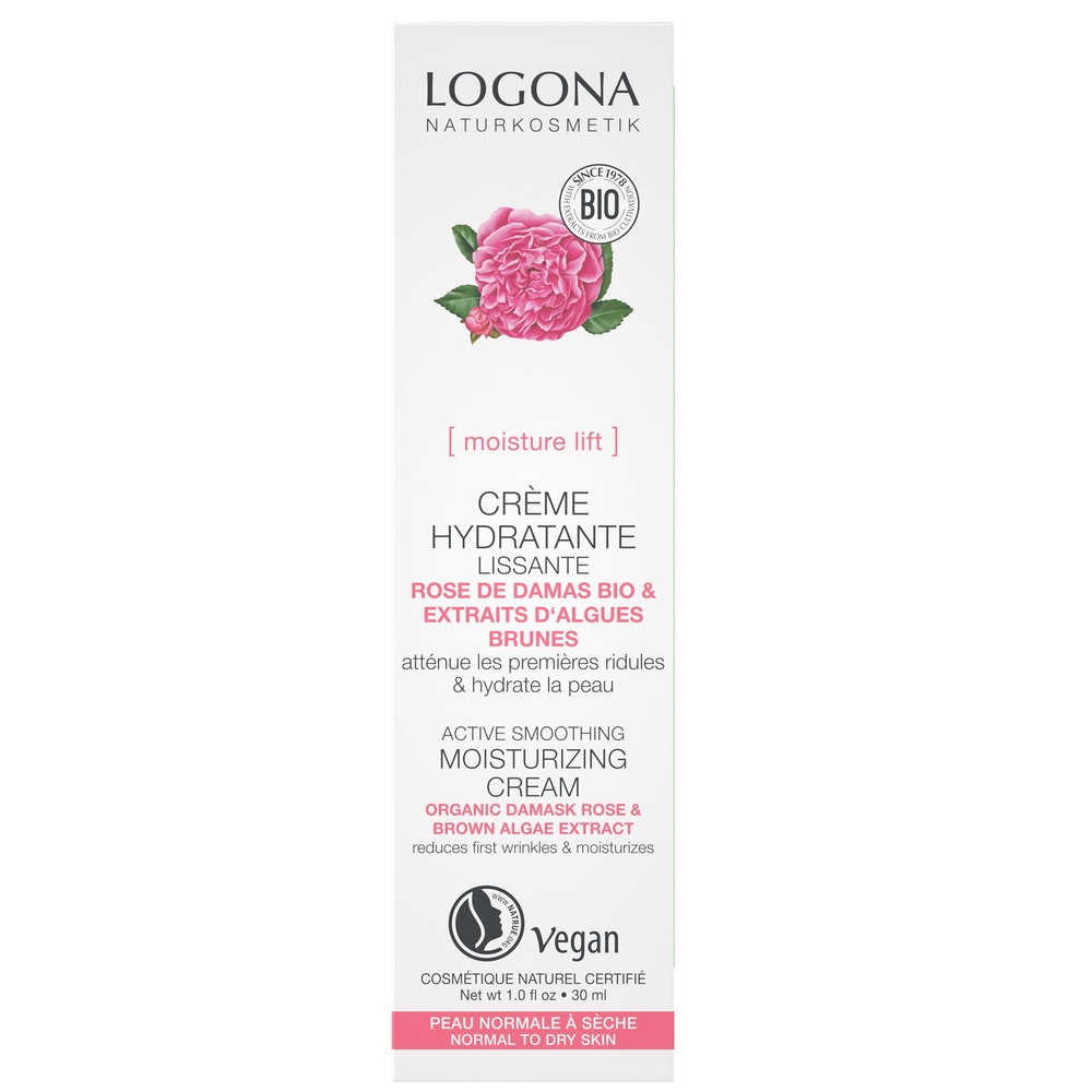logona Crème jour lissante rose Damas bio, 30ml Crèmes visage