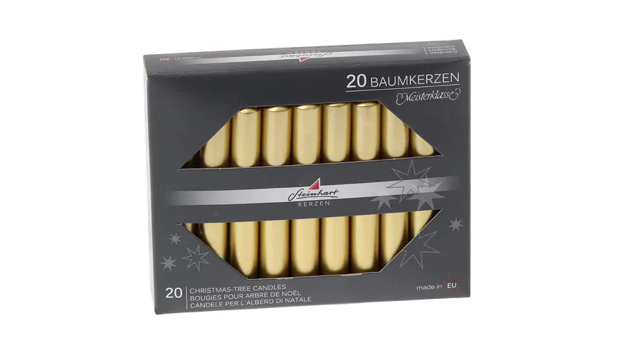 Steinhart Baumkerzen Edelglanz 95/13 20er Pack gold