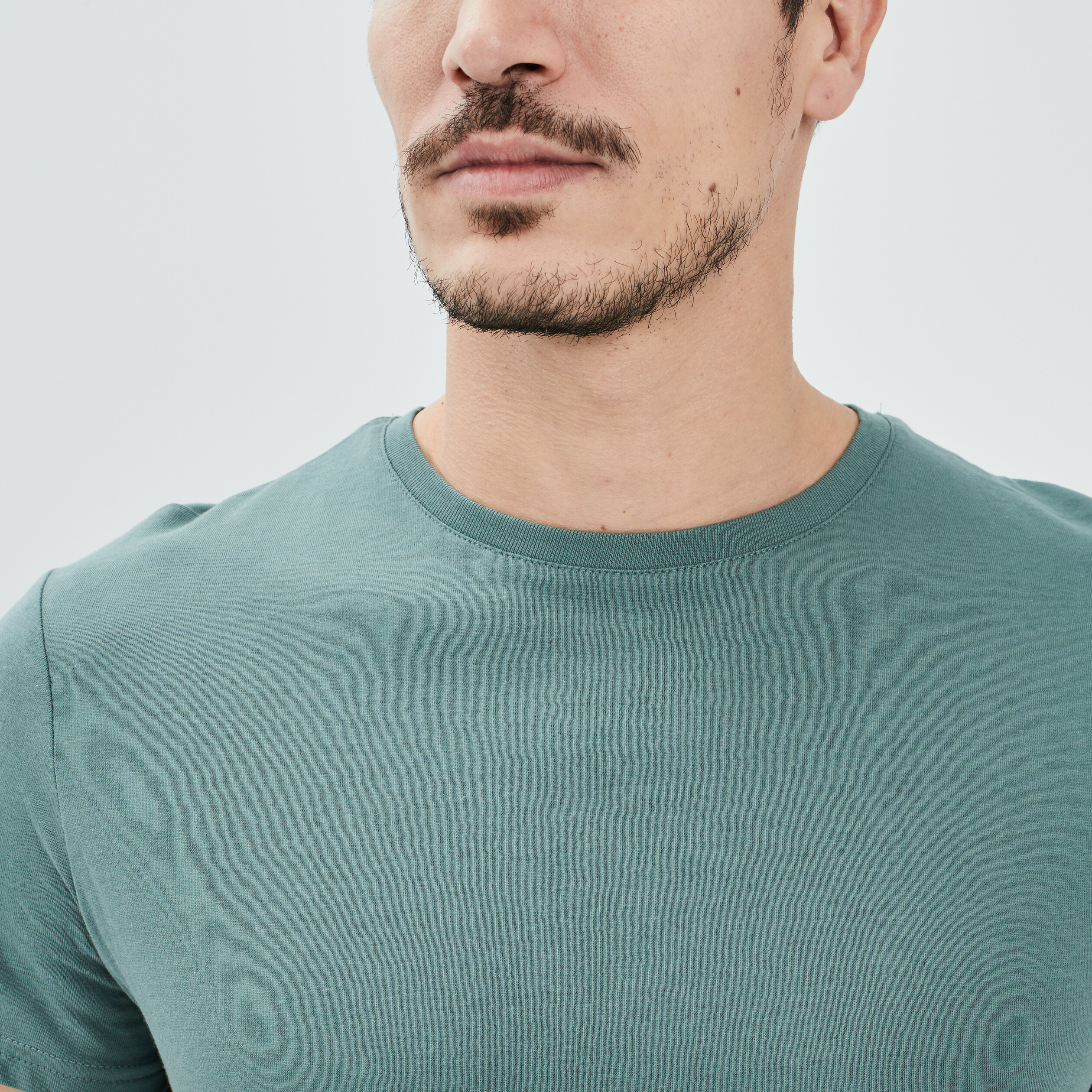 T-shirt en coton manches courtes vert clair homme | La Halle