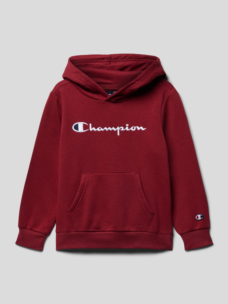 Hoodie mit Label-Stitching in rot