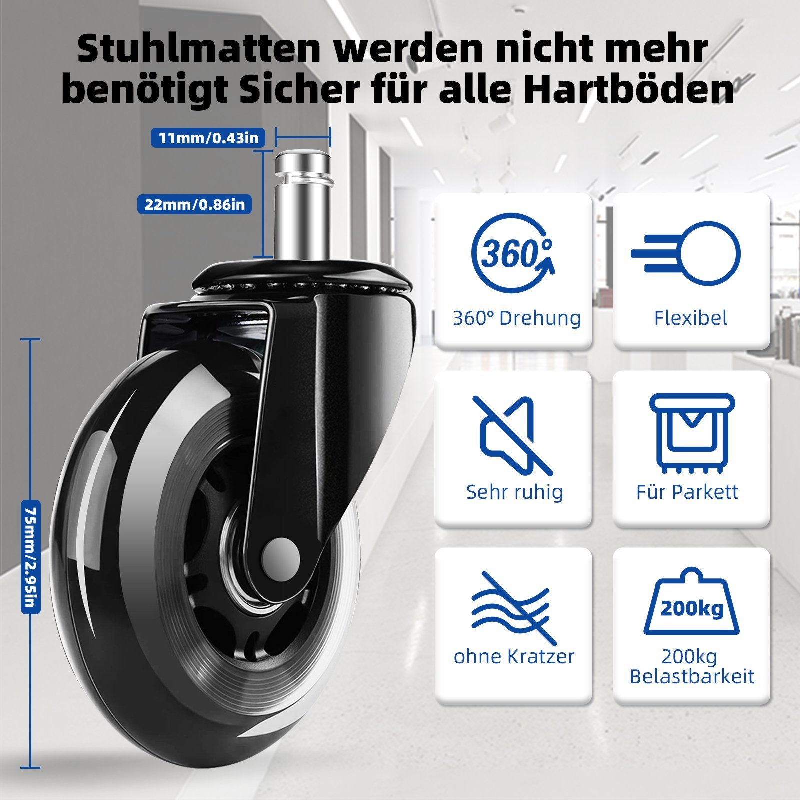 Daynee Bürostuhl Bürostuhl, Ergonomischer Schreibtischstuhl, Drehstuhl, Chefsessel (Packung, Verstellbare Armlehne,leise Rolle,Bis 155 kg belastbar, Atmungsaktiv,Sitzhöhe Einstellung), Wippfunktion 90°-135°, Verlängerte und Verbreiterte Rückenlehne,