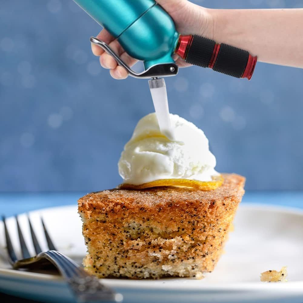 ZmdecQna Milchaufschäumer Sahnespender Düsen,Öffner,Sahneschäumer Druckluft für Eiscreme Party