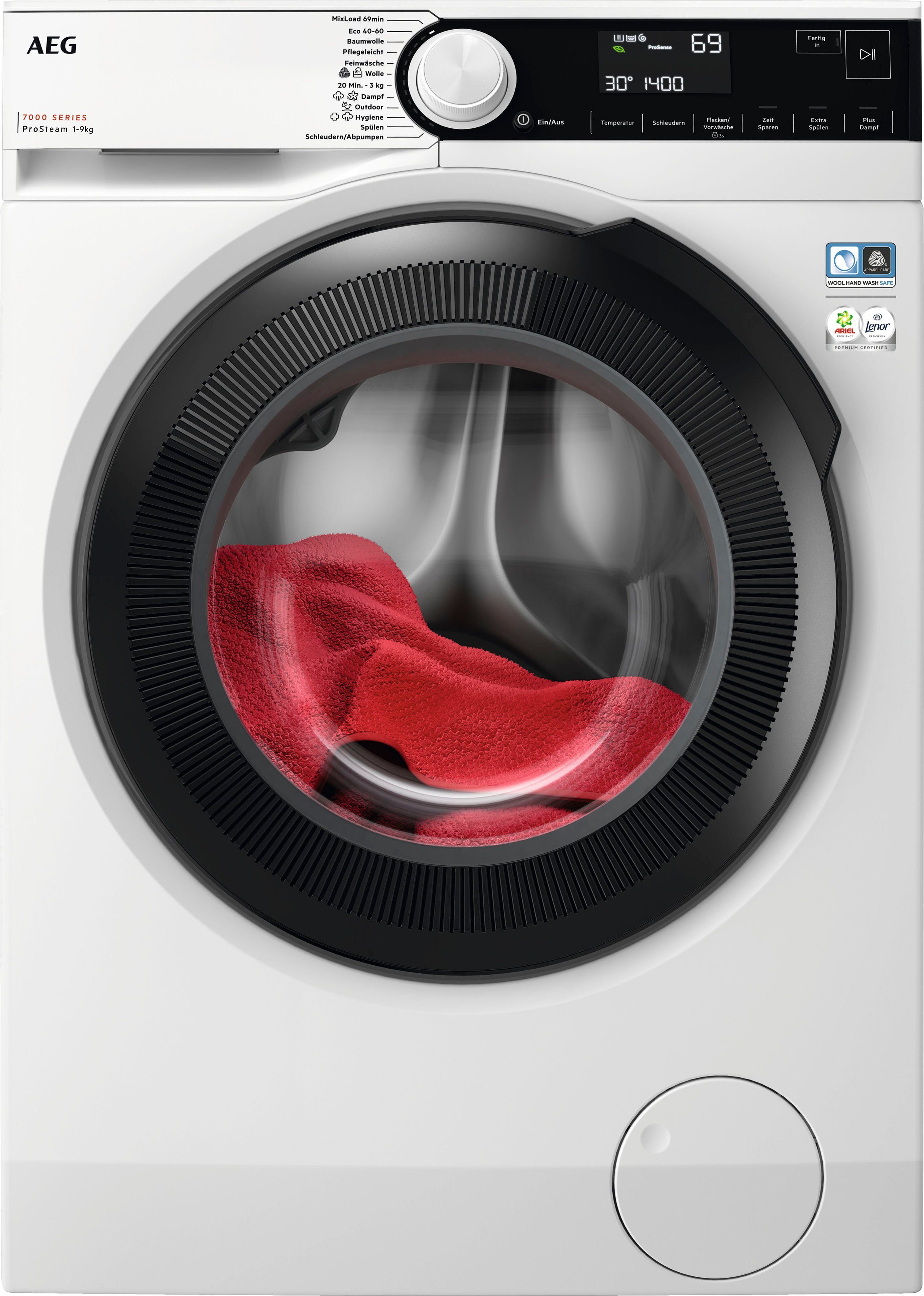 AEG Waschmaschine LR7A70690, 9 kg, 1600 U/min, ProSteam - Dampf-Programm für 96 % weniger Wasserverbrauch