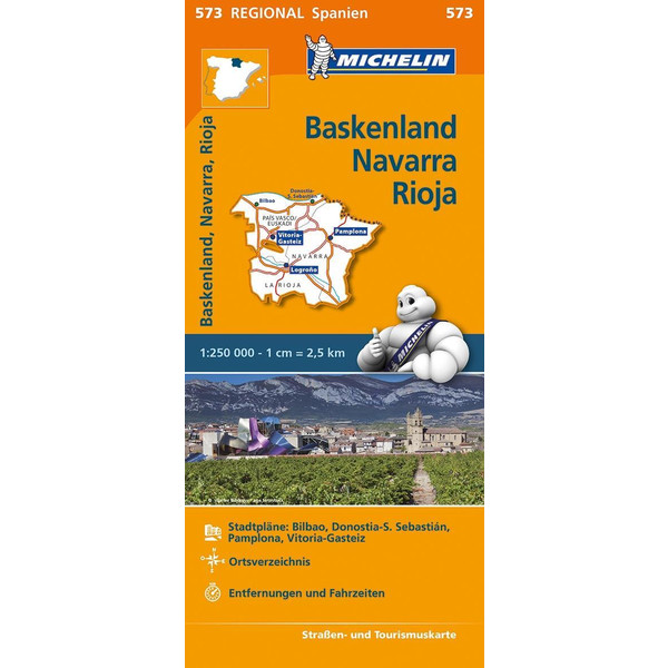 Michelin Baskenland, Navarra, Rioja. Straßen- und Tourismuskarte 1:250.000 - Straßenkarte