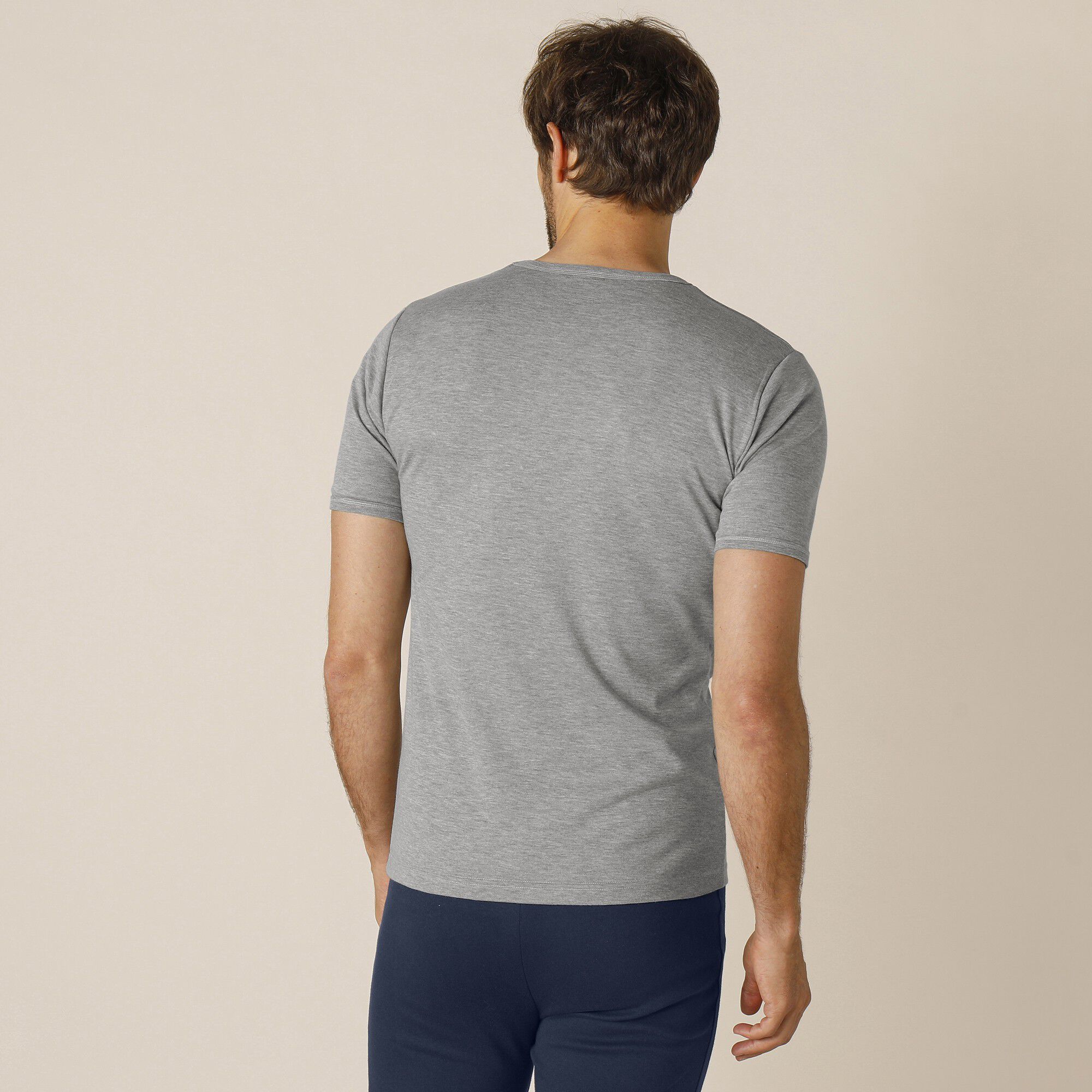Tee-shirt sous-vêtement homme col rond manches courtes polyester