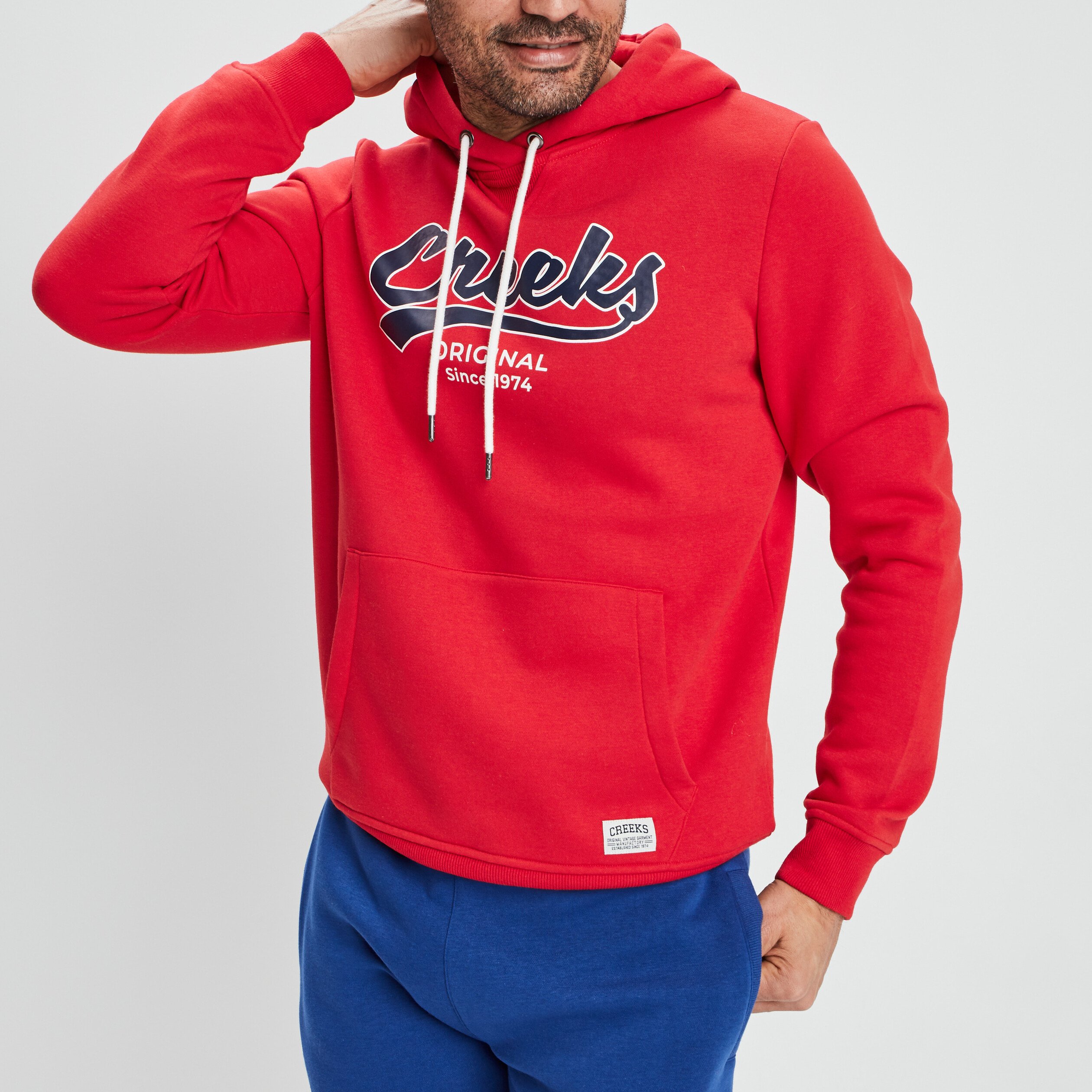 Sweat à capuche hoodie Creeks rouge homme | La Halle