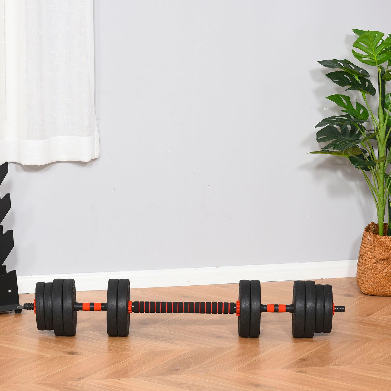 HOMCOM 2 in 1 Hanteln Set 25 kg verstellbare Kurzhantel & Langhantel