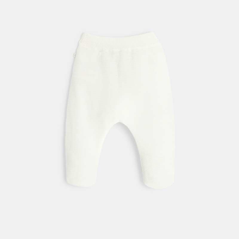 Legging tricot côtelé blanc naissance