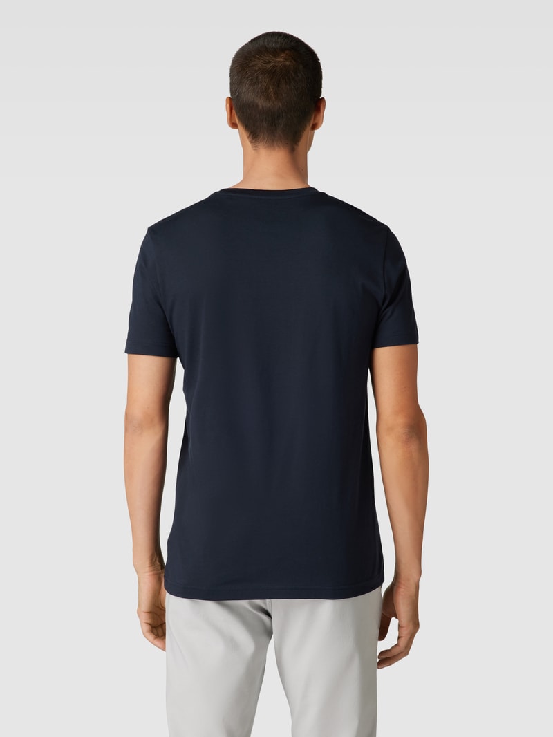 T-Shirt aus Baumwolle mit Rundhalsausschnitt in marineblau