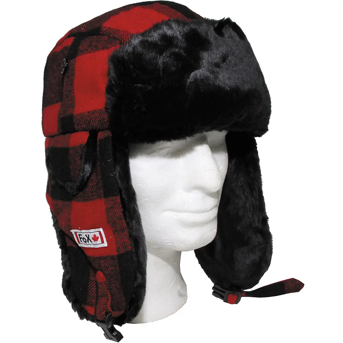 Holzfällermütze rot/schwarz