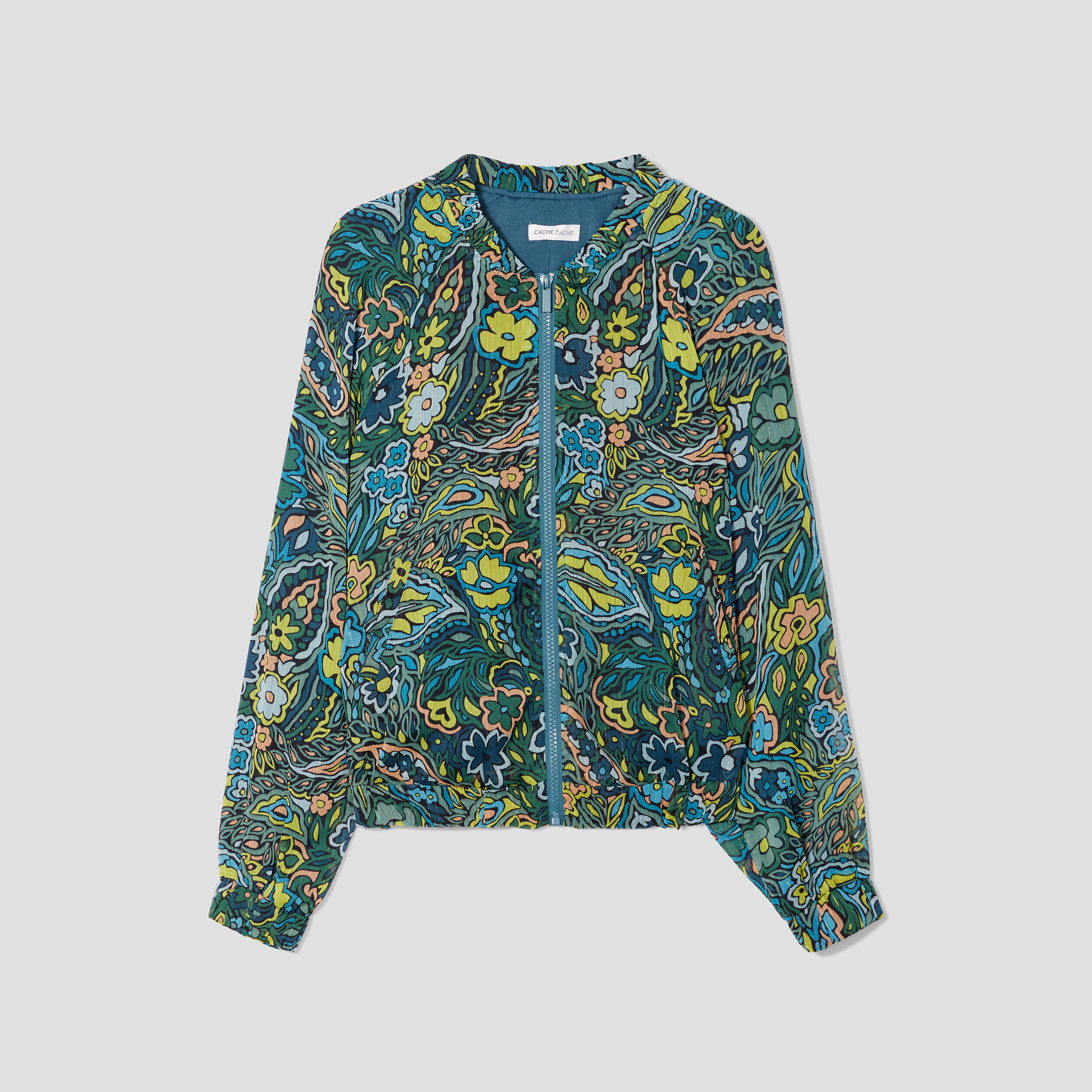 Veste teddy zippée noir femme | Cache Cache
