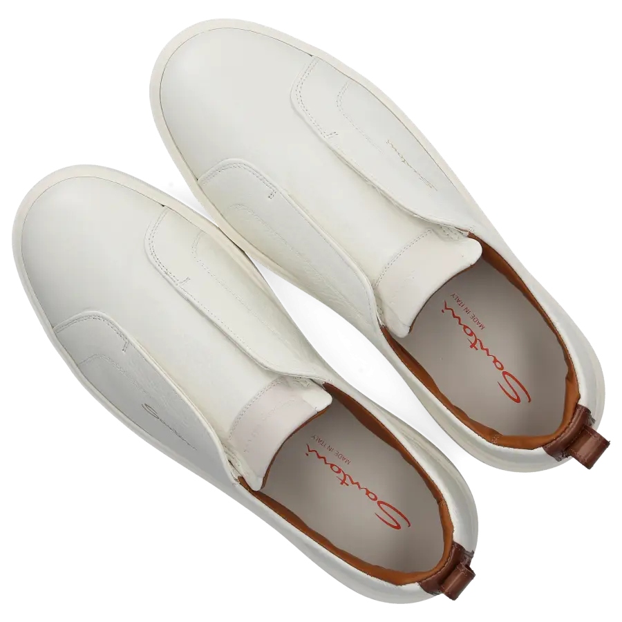 Santoni - Sneaker Slip on 21959 Kalbsleder - weiß