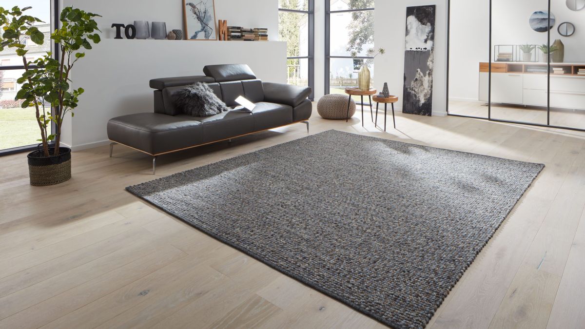 Interliving Handwebteppich 8001 Blau 65 x 130 cm