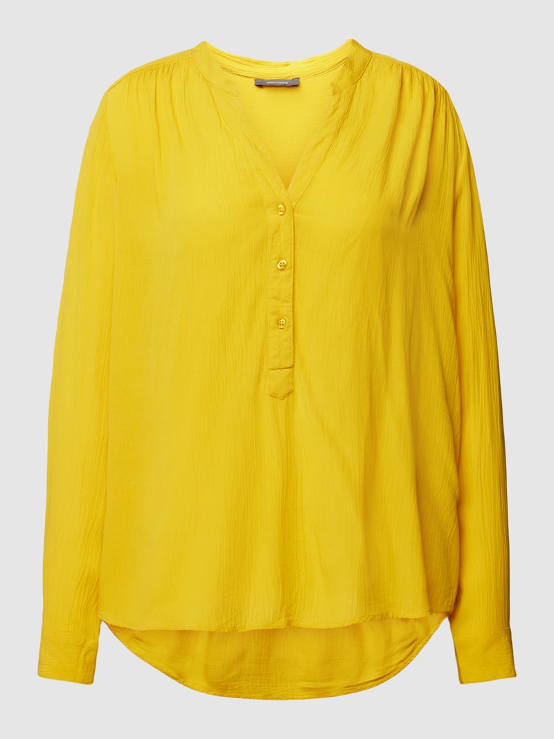 Blusenshirt mit V-Ausschnitt in senfgelb