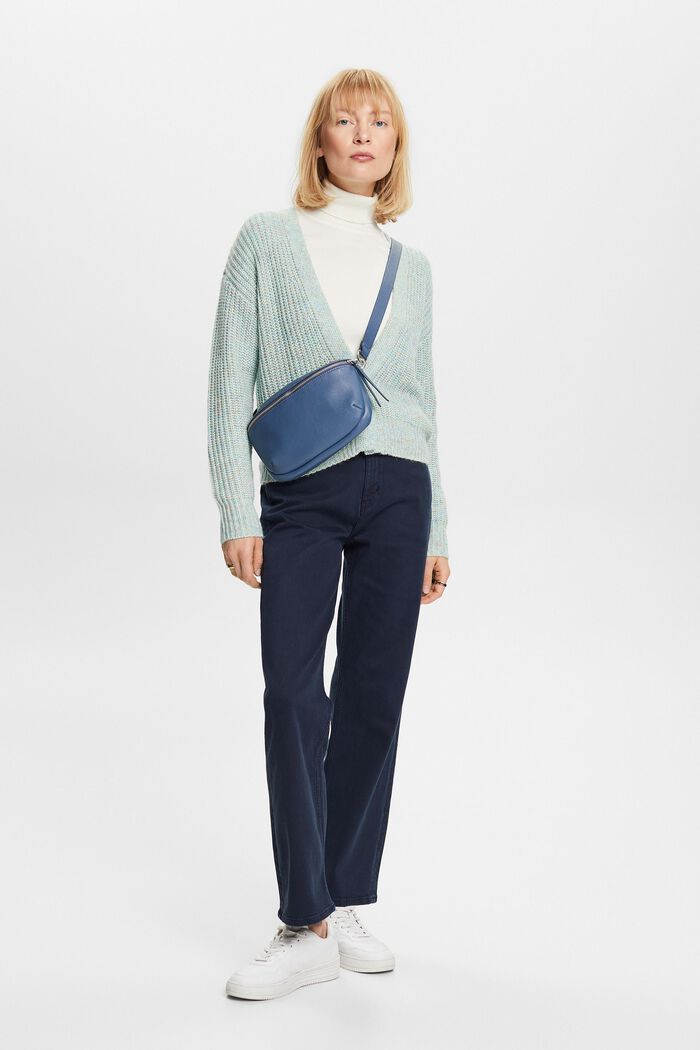 Mehrfarbiger Rippstrick-Cardigan