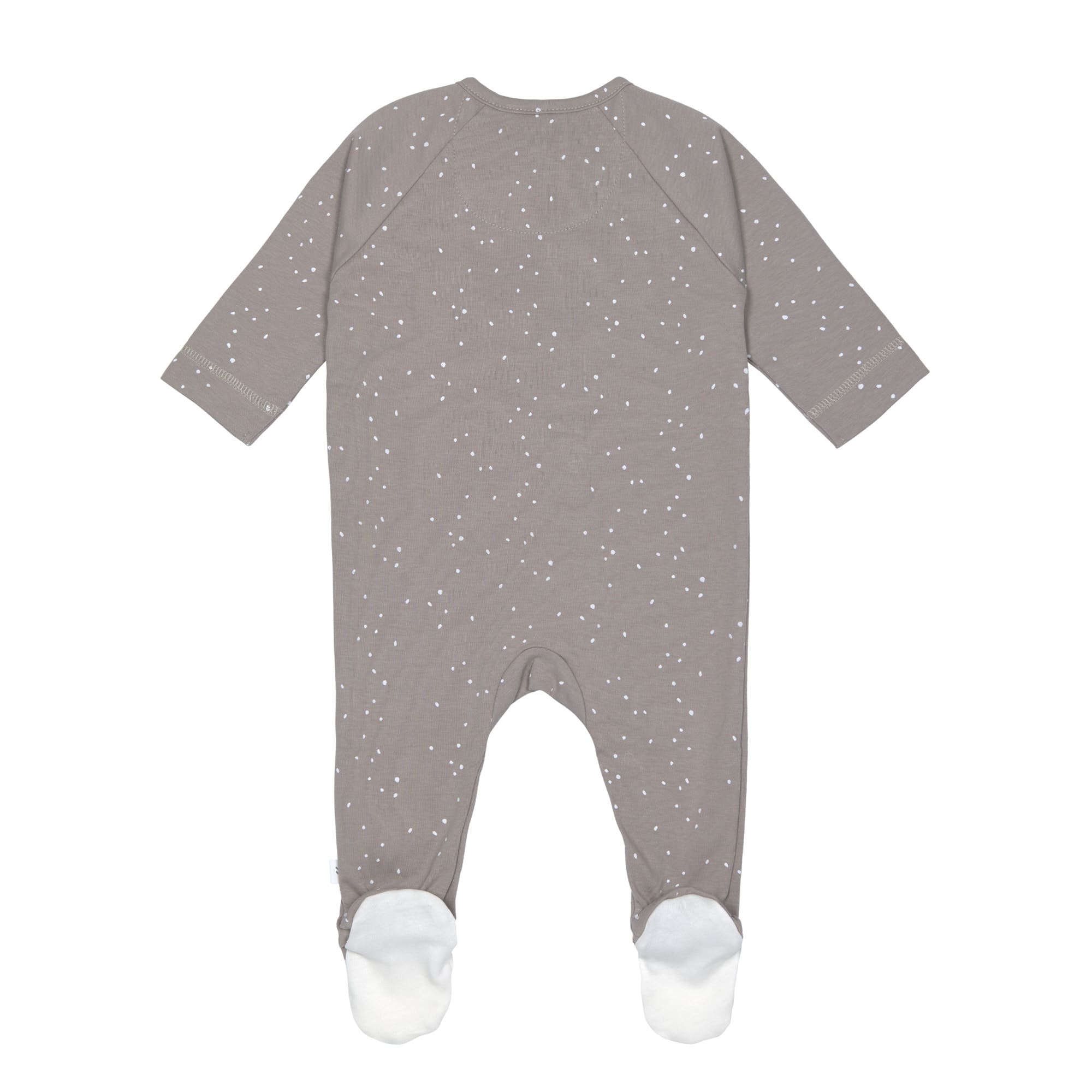 Baby Schlafanzug mit Füßen - Bio Baumwolle, Sprinkle, taupe