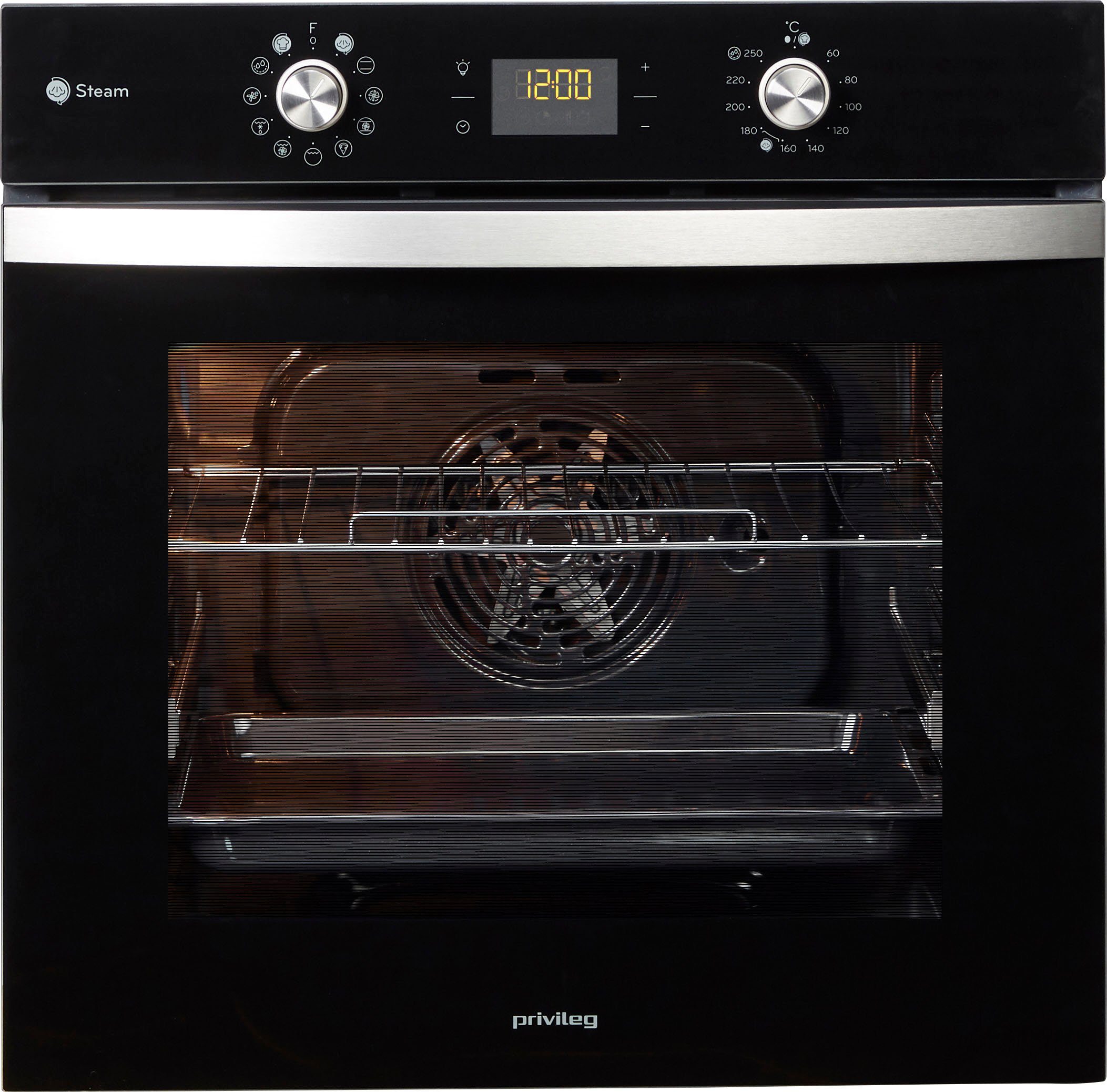 Privileg Backofen-Set BAKO Turn&Go Steam 500, mit Backauszug, Hydrolyse, Dampffunktion