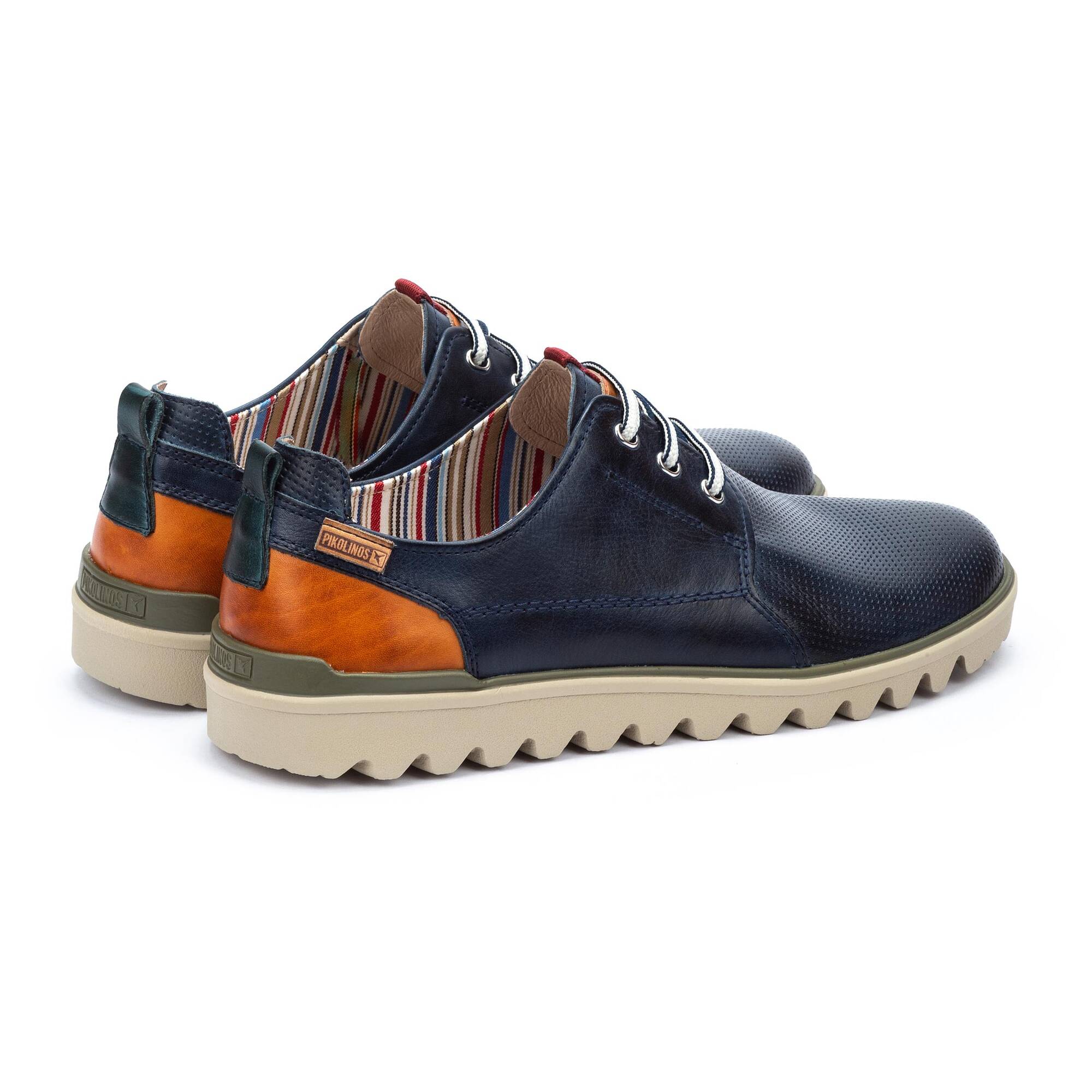Męskie buty Bluchers z podeszwą sportową - NIEBIESKIE