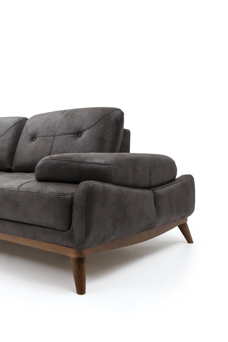 JVmoebel Wohnzimmer-Set Grau-Gelbe Sofagarnitur 3+3+1 Sitzer Luxus Polstermöbel Wohnzimmer Set, (3-St., 2x Sofa 3-Sitzer/Sessel), Made in Europa