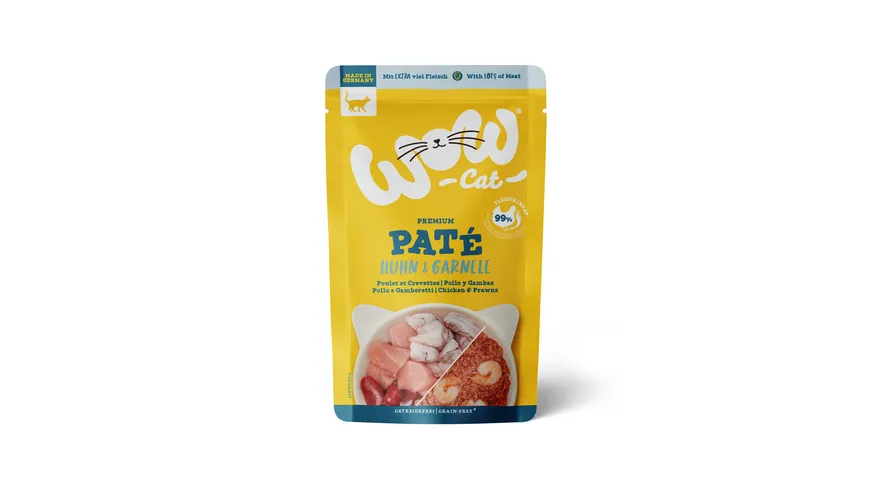 WOW Katzennassfutter Aadult Huhn & Garnelen 125 g