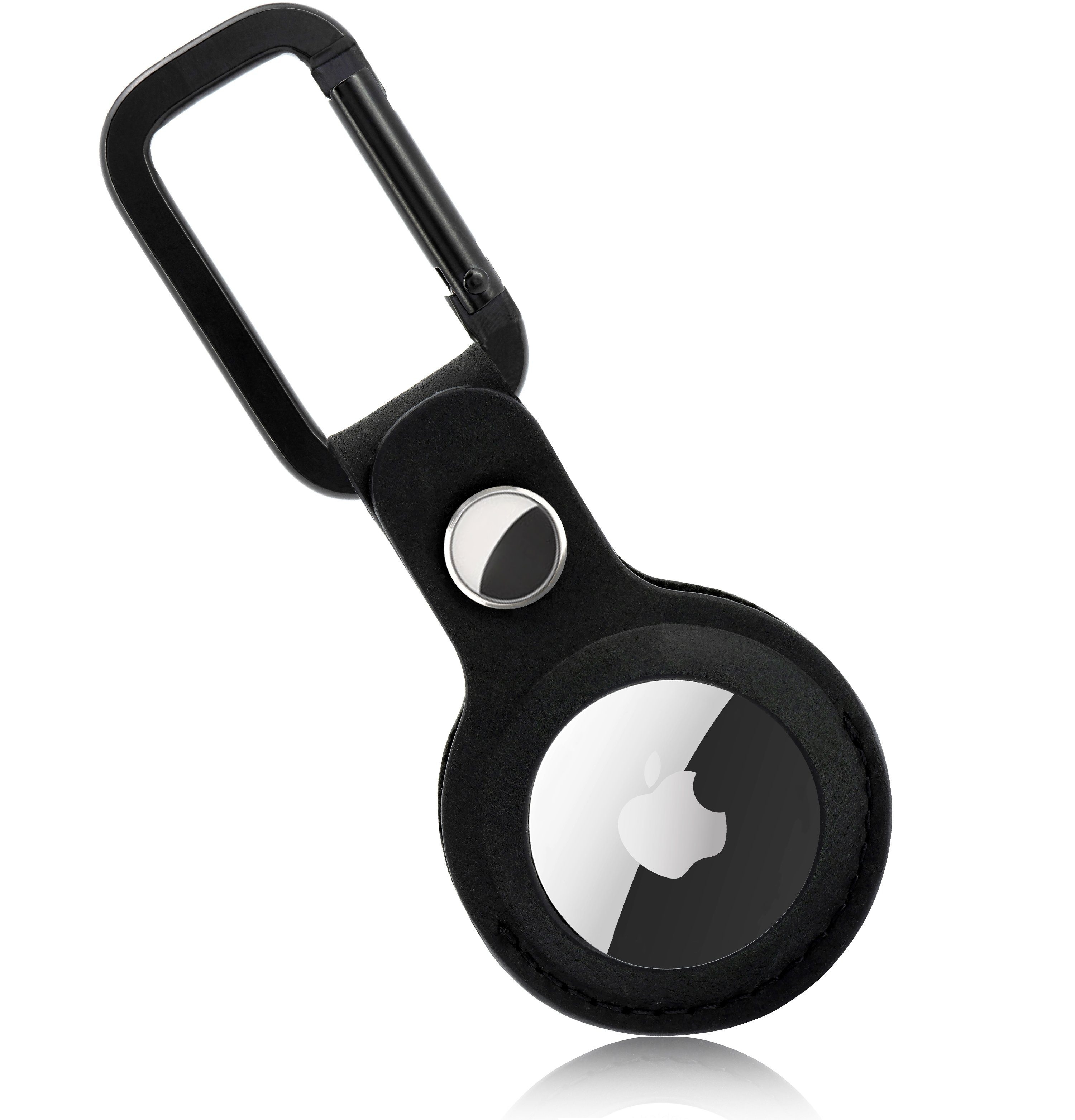 Mister Boncuk Handmade Jewelry Schlüsselanhänger Echtleder Schutzhülle für Apple AirTag mit Karabiner (Anti-Kratz rundum AirTag Hülle, AirTag Schlüsselanhänger mit Karabiner), Airtag Schutzhülle