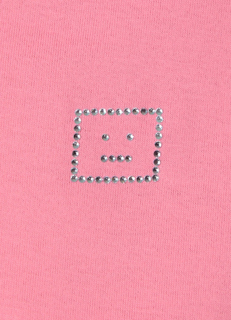 Acne Studios organiskās kokvilnas T-krekls ar mākslīgajiem dārgakmeņiem