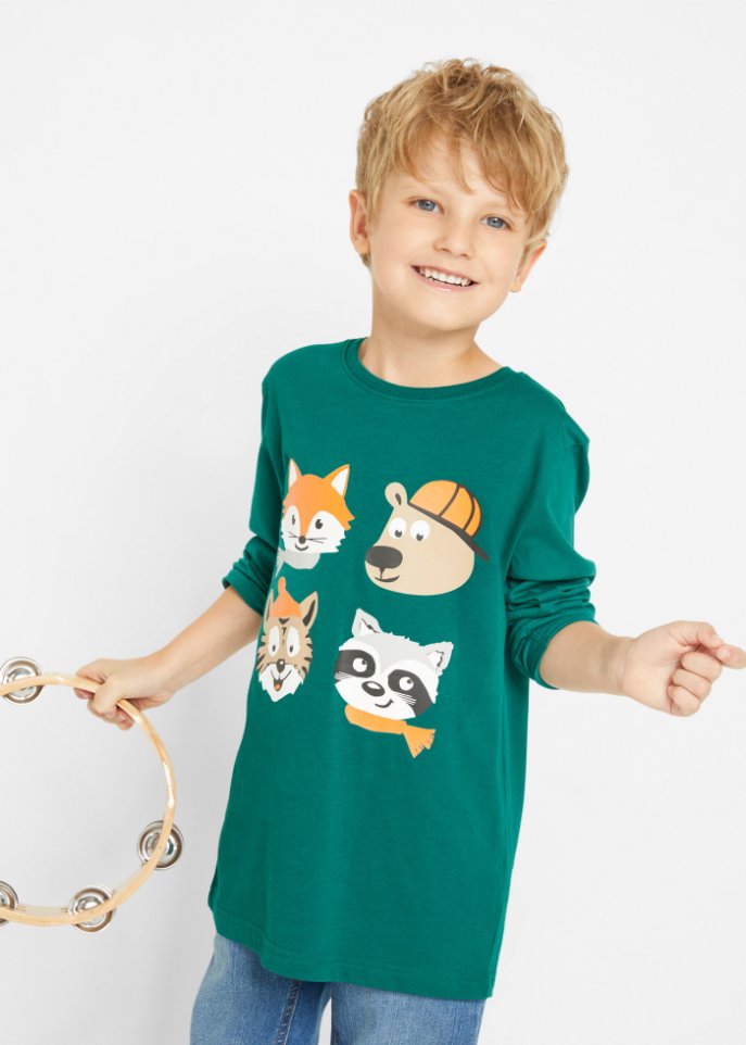 Jungen Langarmshirt aus Bio Baumwolle (2er Pack)