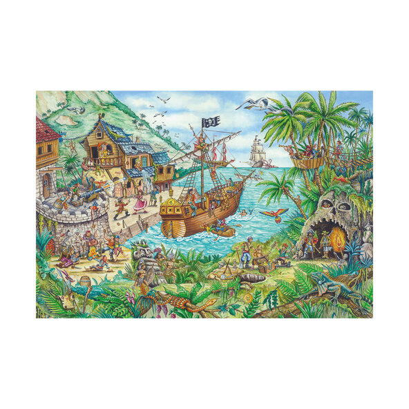 Puzzle In der Piratenbucht, 100 Teile, mit Piratenflagge