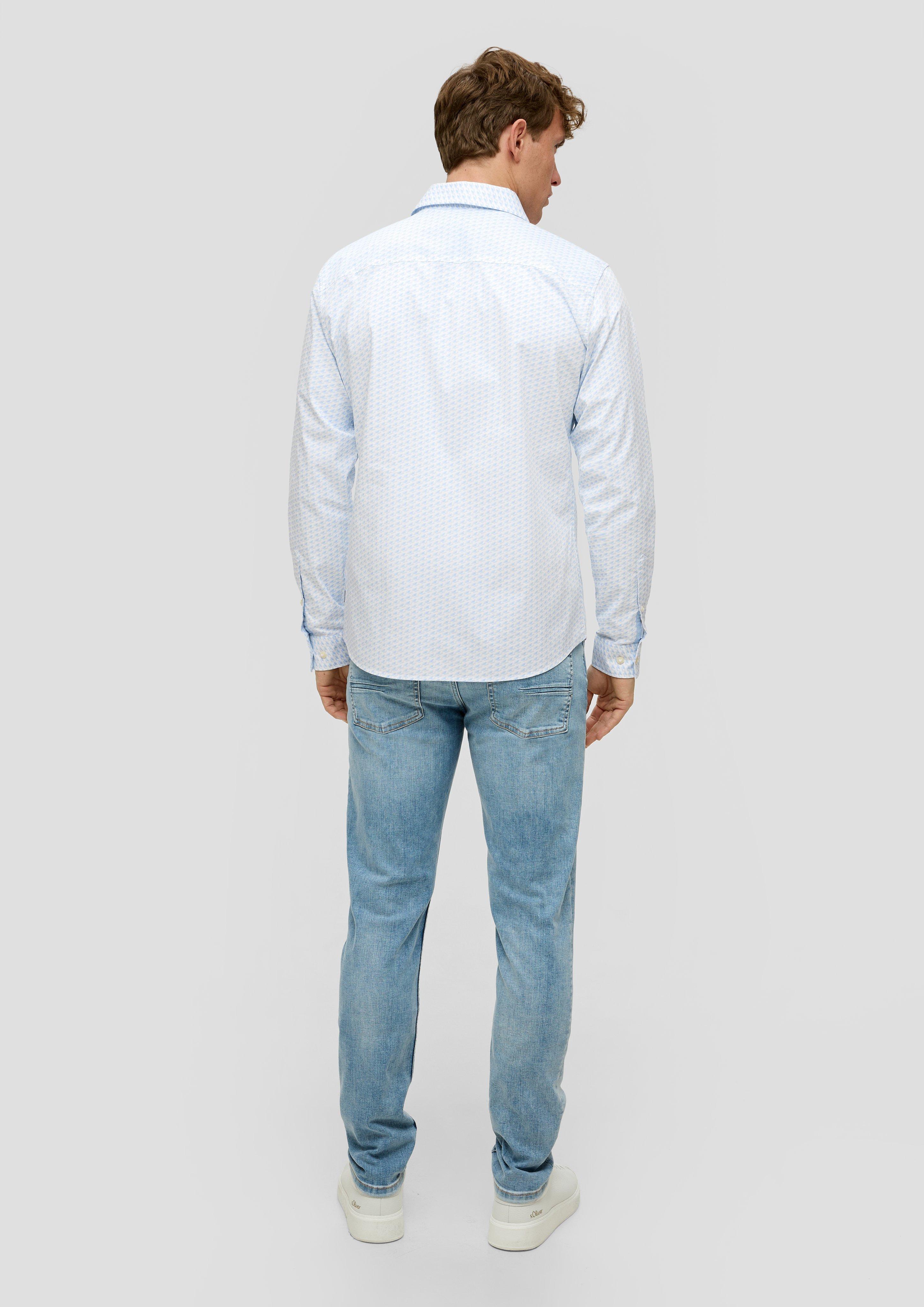 Slim: Langarmhemd aus Baumwollmix  2140659-50A1
