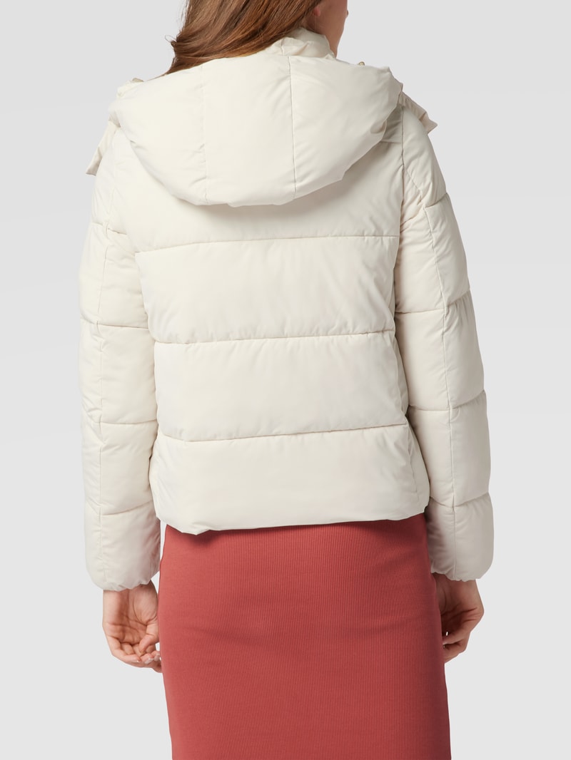 Steppjacke mit abnehmbarer Kapuze in offwhite