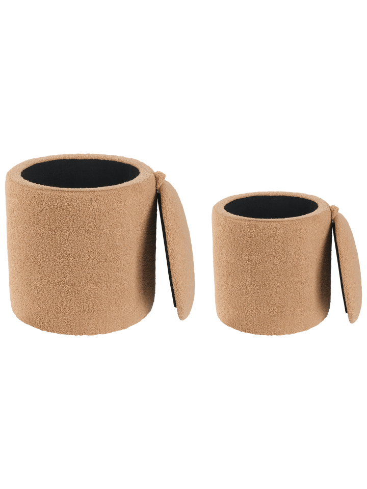 Beliani 2er-Set Pouf BEREA in Braun günstig kaufen onesize