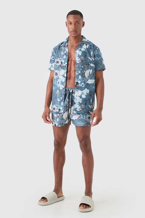 Florales Hemd & Badehose
